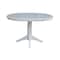 International Concepts Round 36 in Rd Top Pedestal Table, 12 in Leaf, 28.9 inH, Dining Height, White, 36 in W, 48 in L K08-36RXT-27B - alternate 2